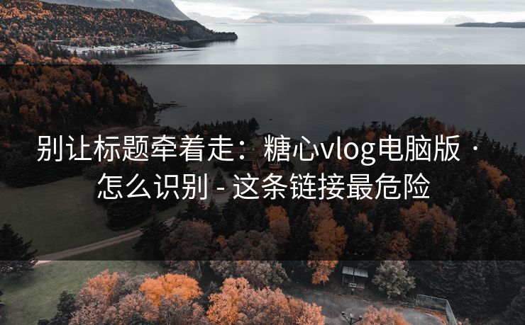 别让标题牵着走：糖心vlog电脑版 · 怎么识别 - 这条链接最危险
