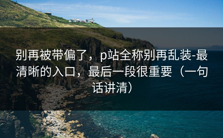 别再被带偏了，p站全称别再乱装-最清晰的入口，最后一段很重要（一句话讲清）